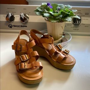 Kork-Ease natural leather platform sandals